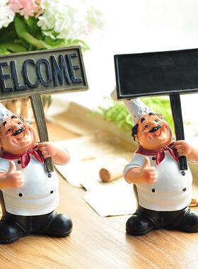 欧式复古创意黑板小厨师餐厅酒吧咖啡馆家居摆件蛋糕店装饰品摆设