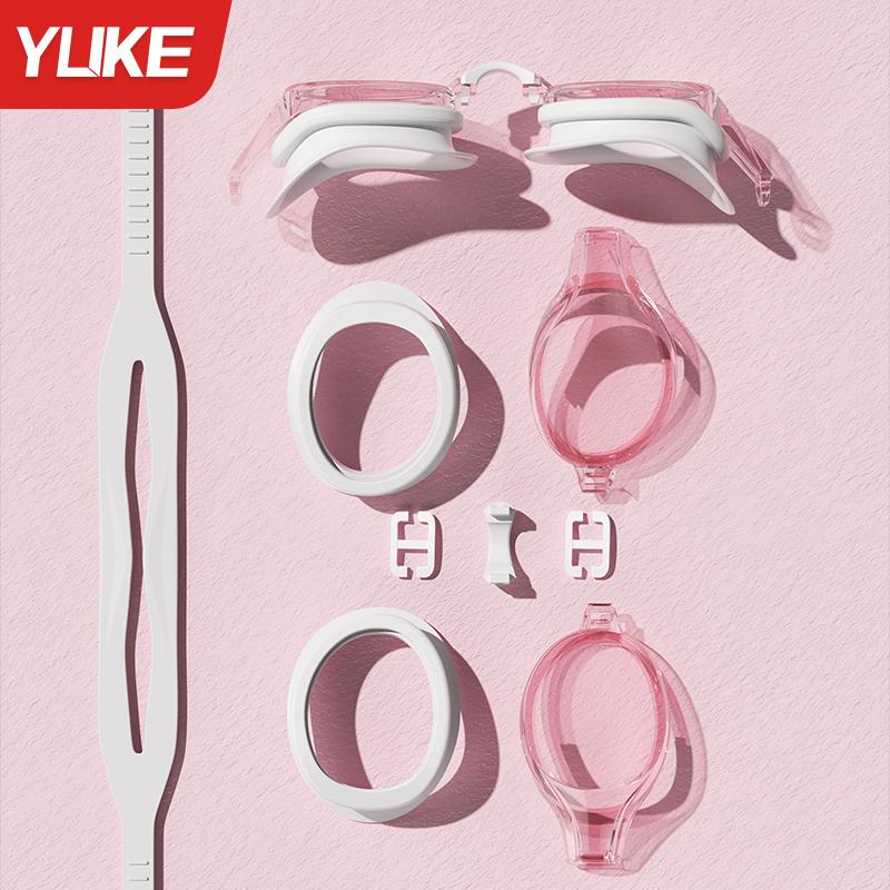 泳镜高清防雾防水女士男女款小框泳帽泳镜套装羽克新羽专卖店