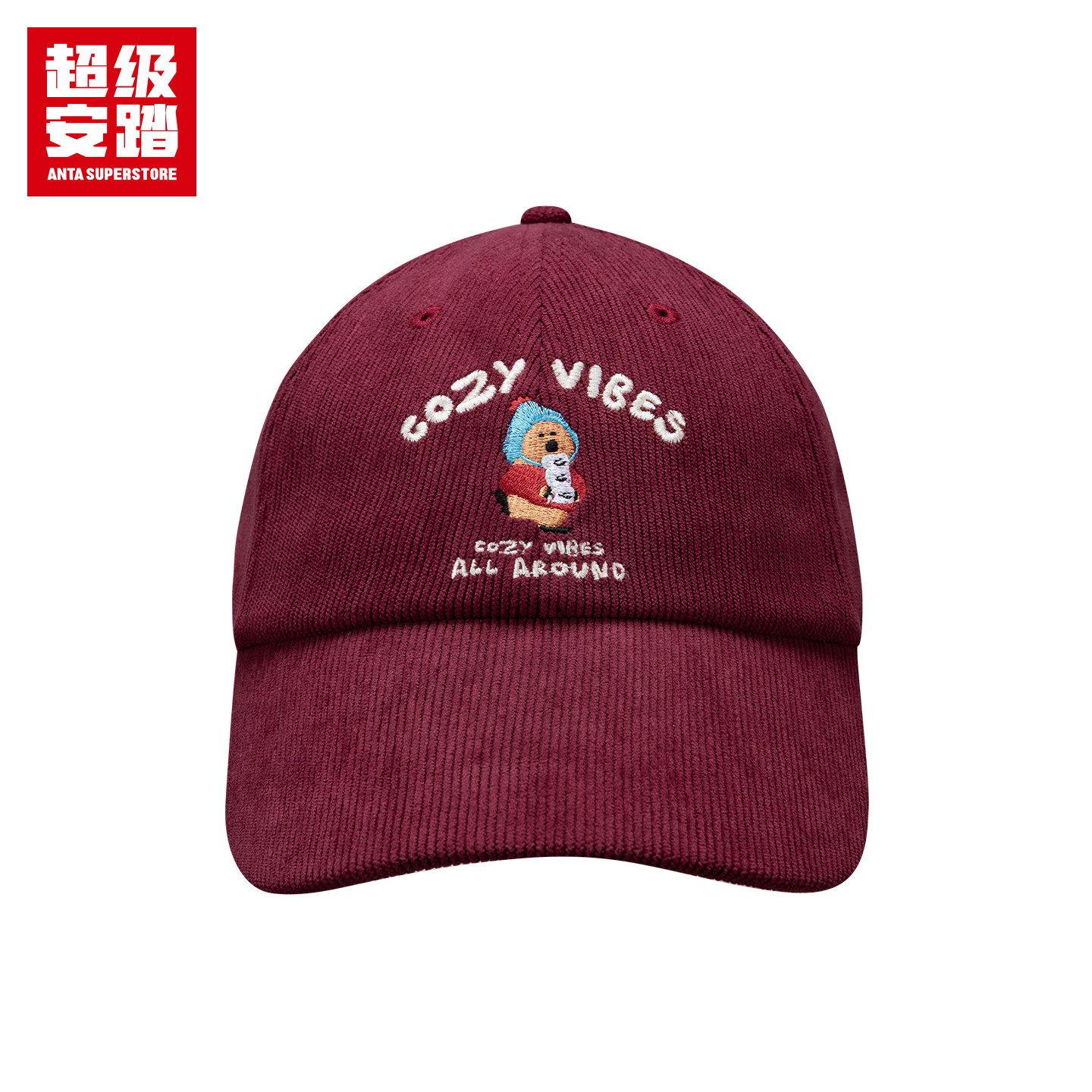 超级安踏 x 呆萌町联名 | 灯芯绒棒球帽鸭舌帽潮流帽子192548251U,淘宝优惠券,粉丝福利购,淘宝优惠卷