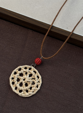 波西米亚海边度假风藤编项链