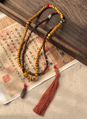 国风新中式木珠长款斜挎链