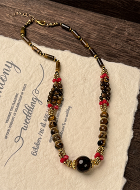 尼泊尔短款编织民族风项链