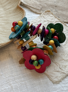 波西米亚彩色椰壳民族风手链