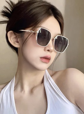 网红高级感侧边闪粉墨镜女轻奢时尚偏光太阳镜防紫外线太阳眼镜潮