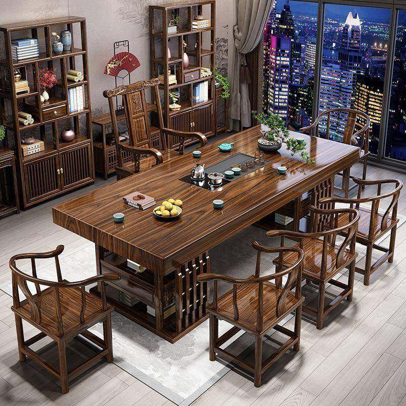 椅实泡木大板ZXE原木桌茶桌组合中式茶台家办公茶办公室茶用几一,淘宝优惠券,粉丝福利购,淘宝优惠卷