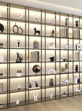 新中式轻奢家示居饰品摆件书柜装客办公F968JS85室展柜软厅装工艺