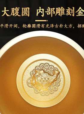 新款直销聚财招财百福缸家用创意摆件纯黄铜米缸招财聚财工艺品纯
