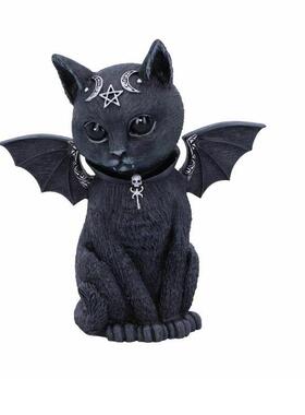 新款直销新款万圣节摆件魔法猫咪树脂工艺品独立站动物雕塑橱窗桌