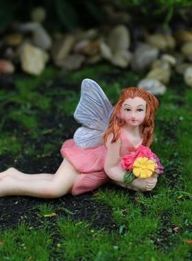 新款直销跨境外贸树脂工艺品小摆件新品花仙子微景观花园装饰可爱