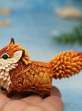 新款直销跨境小狐狸树脂工艺品装饰品桌面摆件节日手办礼物生日快