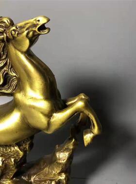 新款直销古韵斋 黄铜奔马摆件家居装饰办公文化礼品金属工艺品摆
