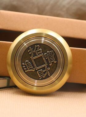 新款直销纯铜赚钱手把件转钱赚钱把件铜钱挂件文玩随身把玩物指尖