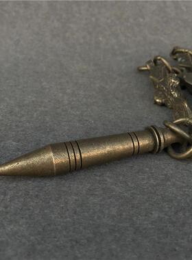 新款直销仿古纯铜狮子头黄铜九节鞭摆件武术鞭练功鞭古玩杂项铜器