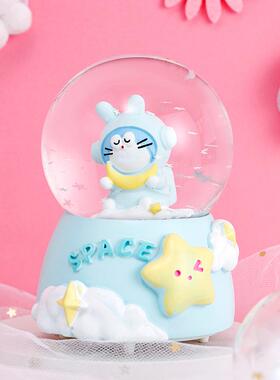 新款直销卡通太空叮当水晶球梦幻彩灯玻璃水球儿童娃娃机礼物礼品