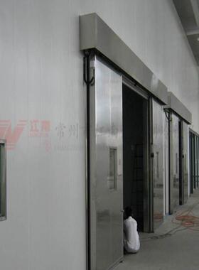 加工定制 电动双开彩钢冷库移门 安装电动冷库门