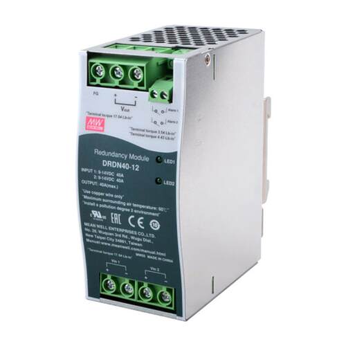 台湾明纬导轨道式开关电源冗余电源模块DRDN20/40A12v24v48v直流 - 图3