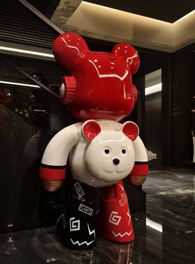 创意彩绘太空CNQ熊地摆件客厅电视柜沙旁直落播间家居存装饰发品