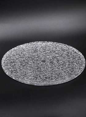 直销新款新中式简约玻璃透明圆形托盘摆件客厅茶几样板间果盘装饰