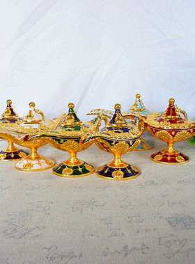 直销新款轻奢古典风阿拉丁郁金香神灯摆件复古花纹欧式许愿灯卧室