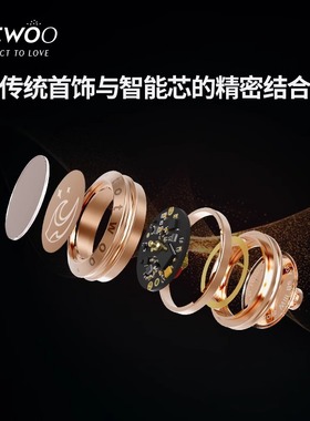 【totwoo】山盟海誓震动感应情侣手链情侣款智能互动异地恋手环