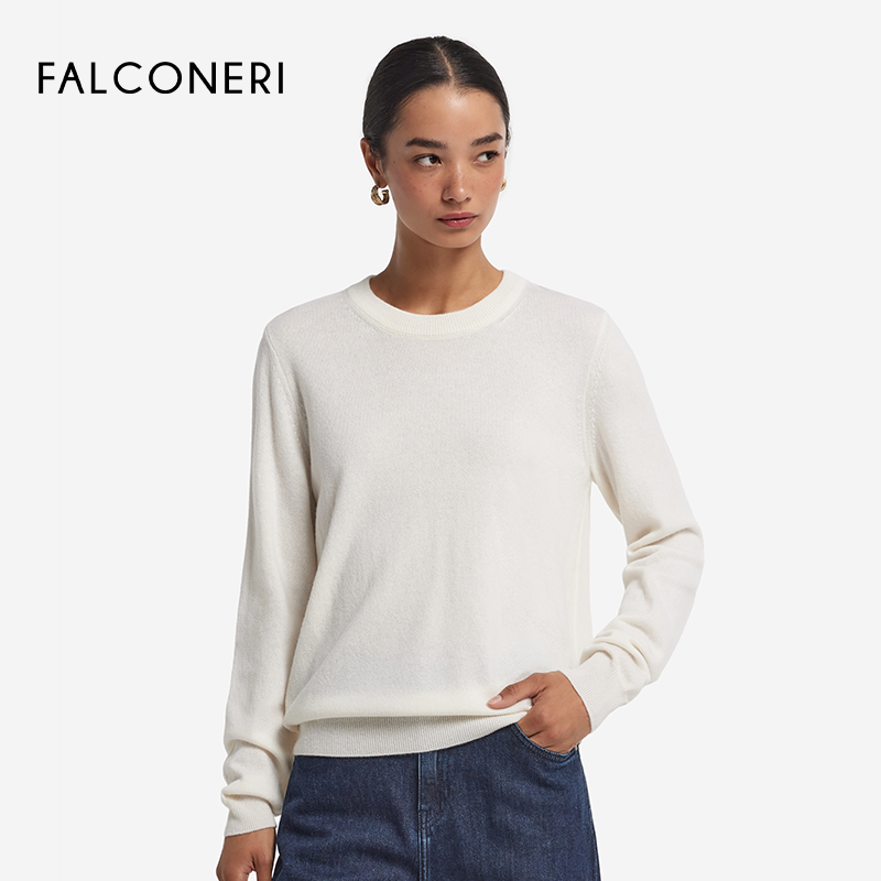 【季末折扣】FALCONERI女士圆领原色新年山羊绒毛衣羊绒衫DML228J,淘宝优惠券,粉丝福利购,淘宝优惠卷
