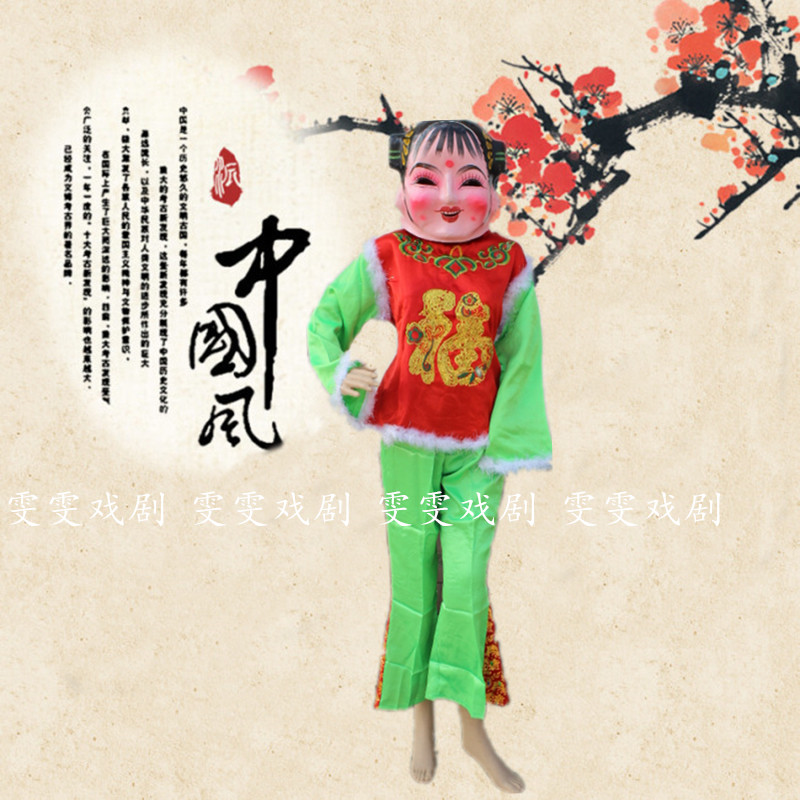 戏剧社火秧歌舞蹈服装舞狮舞龙道具大头娃娃头套娃娃头大头人面具 - 图2