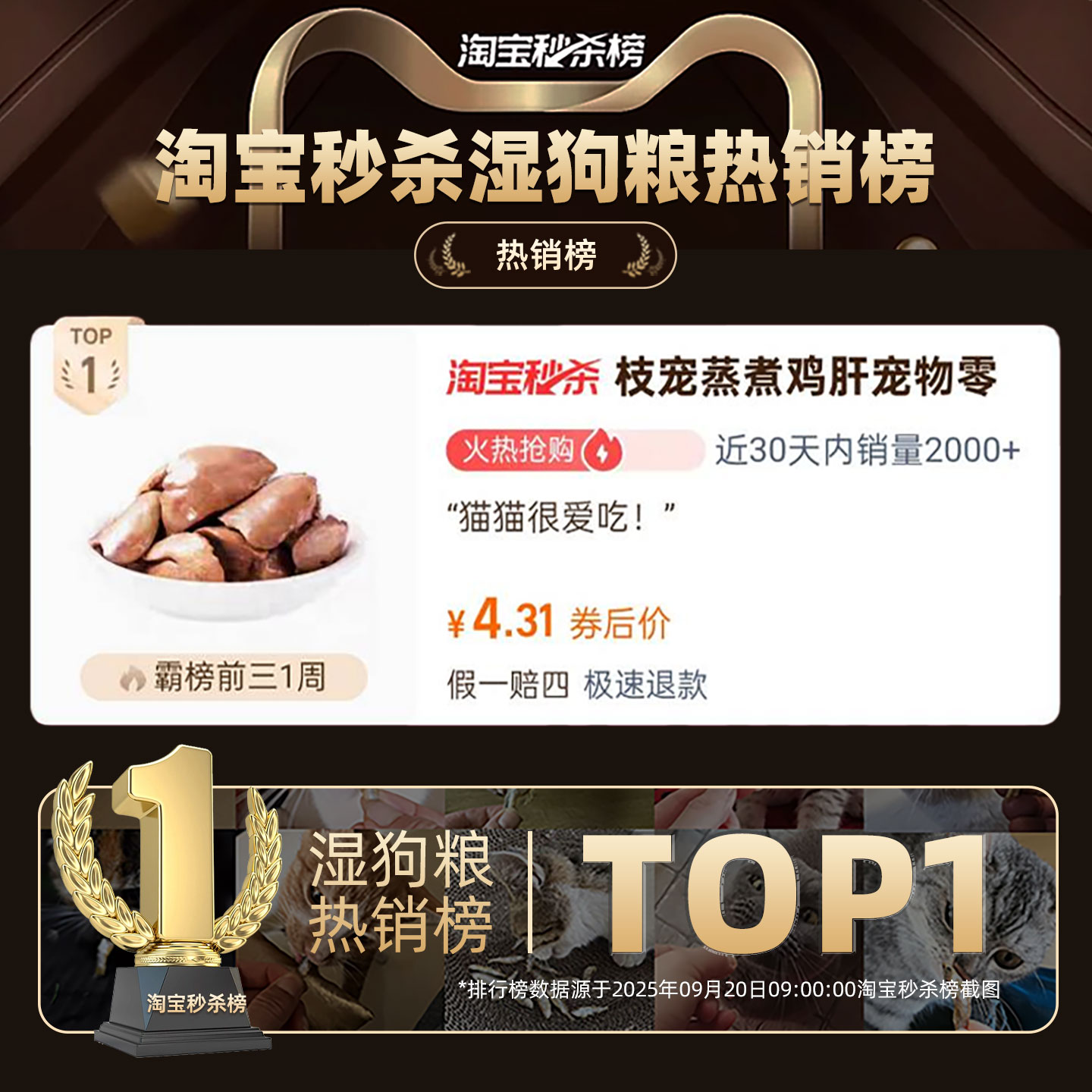 蒸煮鸡肝宠物零食猫犬通用水煮鱼油鸡肝营养零食增肥发腮补水湿粮 - 图0