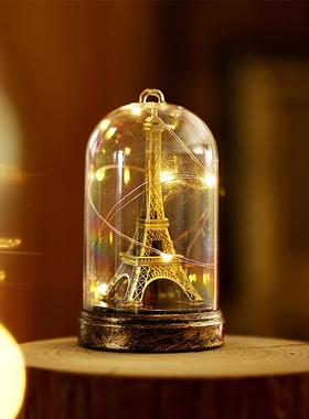 新款直销创意巴黎铁塔灯光摆件1073 学生礼品家居装饰发光摆件