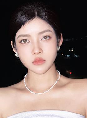 新中式竹节贝珠小众设计感串珠锁骨链项链气质轻奢高级感百搭