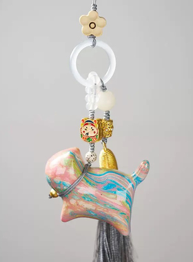 杭州绿檀木雕非遗大漆小猫挂件财财猫咪包包挂件招财猫车吊坠女款