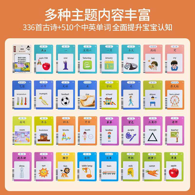 中英文单词启蒙有声儿歌学习机儿童益智玩具早教卡片机,淘宝优惠券,粉丝福利购,淘宝优惠卷