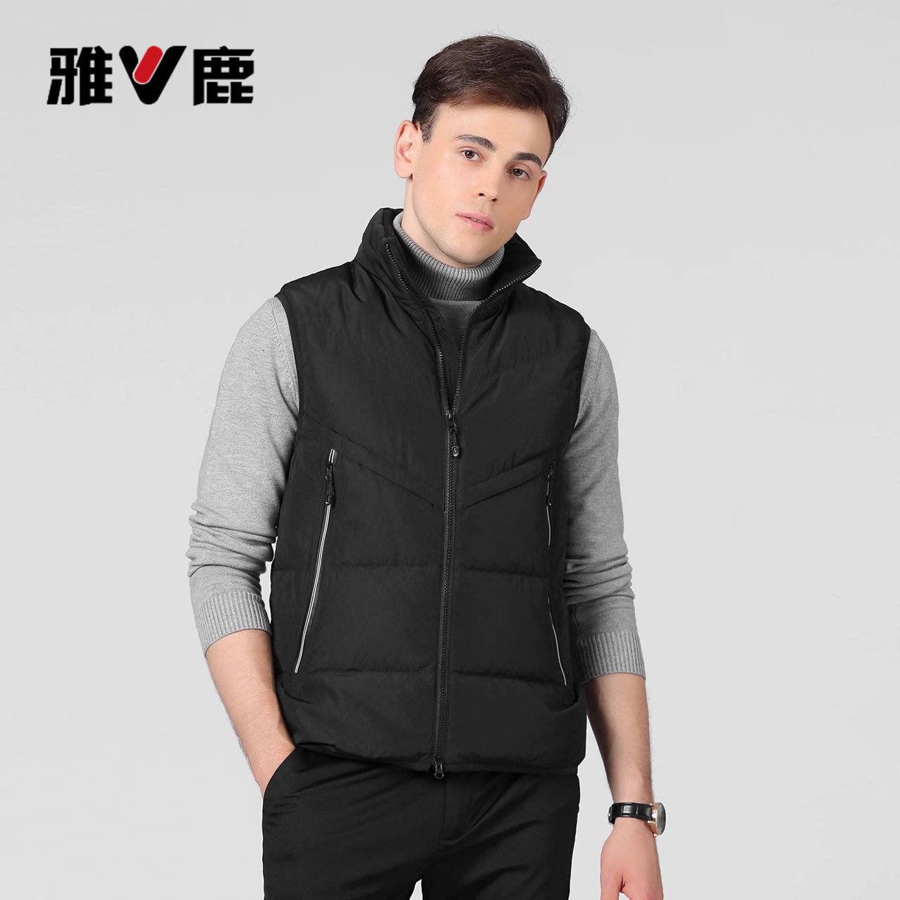 雅鹿商务休闲羽绒马甲男2025新款加厚保暖防水防风男女同款外套,淘宝优惠券,粉丝福利购,淘宝优惠卷