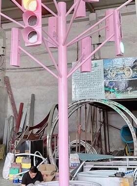 网红爱心打卡心形红绿灯交通标志信号牌道路障碍红创意工厂定制