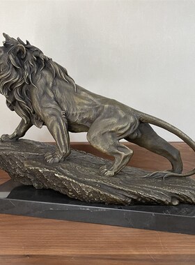 铜雕塑工艺品狮子王雄狮铜像摆件家居装饰品创意礼品客厅玄关书房