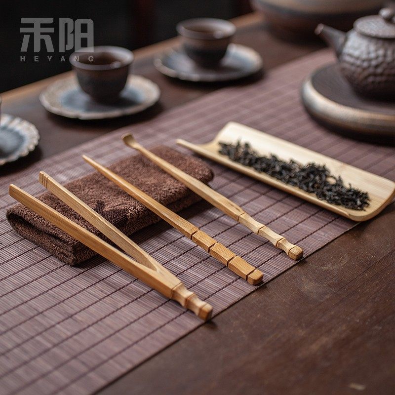 竹节茶则四件套竹制茶则茶针茶夹茶扒茶匙茶道四君子功夫茶具零配,淘宝优惠券,粉丝福利购,淘宝优惠卷