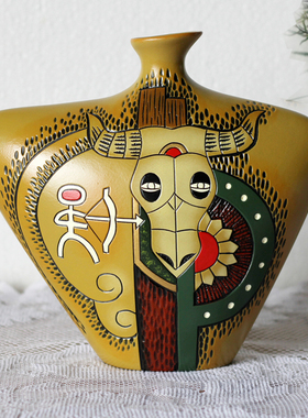 新中式酒柜装饰品隔断博古架陶瓷摆件手工艺术品客厅玄关轻奢装饰