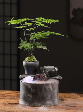 新中式循环水生财创意水晶球招财摆件鱼缸小型家用桌面乔迁送礼品