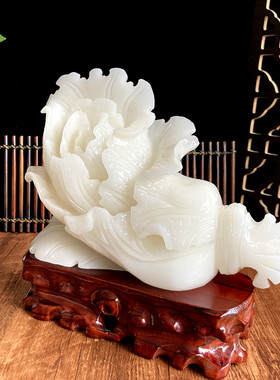 天然玉石白菜摆件手工雕刻玄关办公室装饰店铺开业乔迁送礼品招财