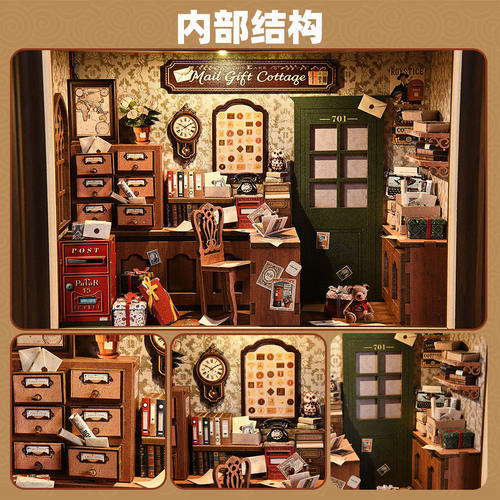 邮礼小屋相框diy小屋手工拼图装饰木质立体书立模型生日礼物原创 - 图1