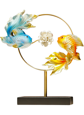 年年有余a办公室创意锦鲤鱼招财摆件玄关酒柜电视柜如鱼得水装饰