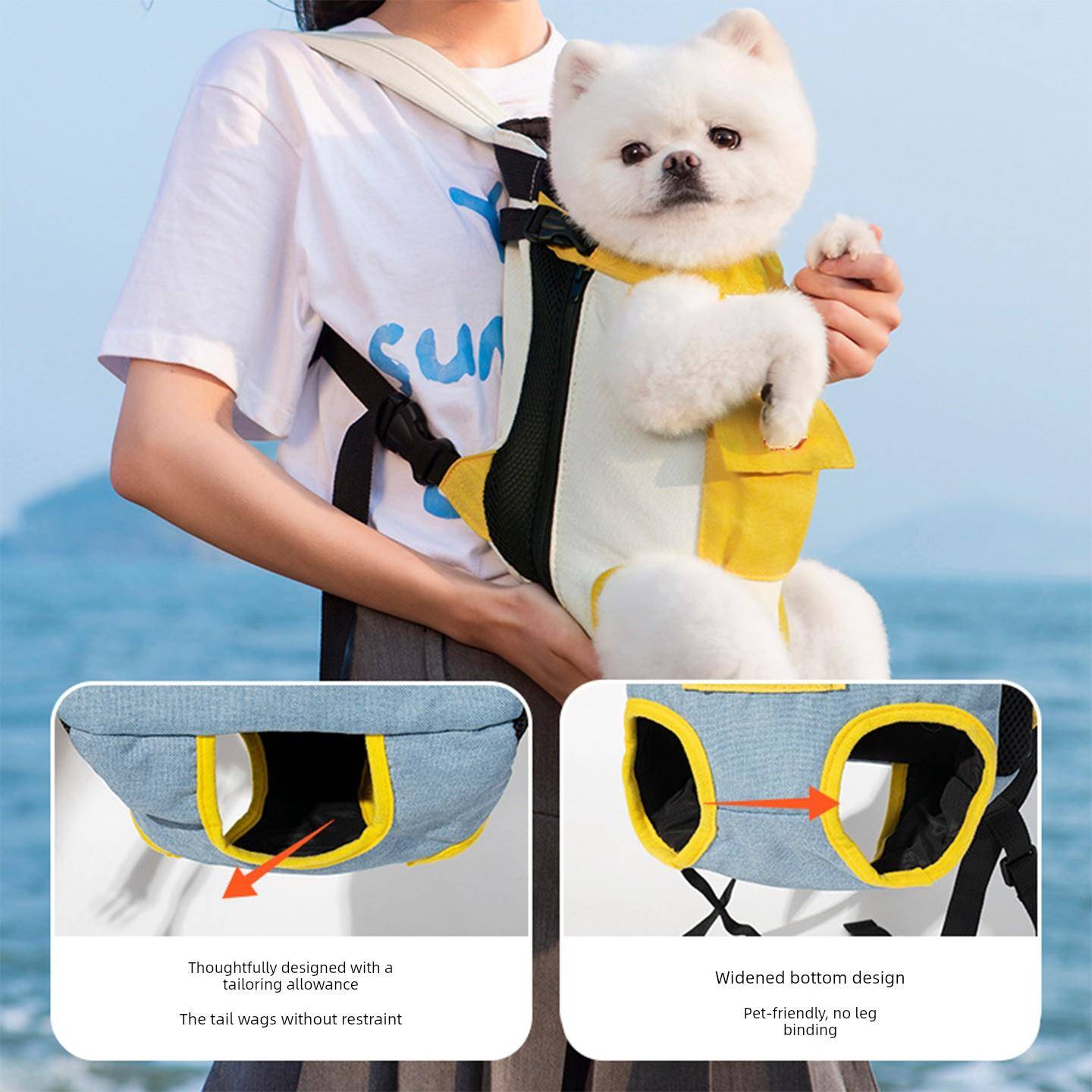狗狗外出双肩包胸前背带宠物背包背狗神器猫犬通用猫咪外出便携包 - 图2
