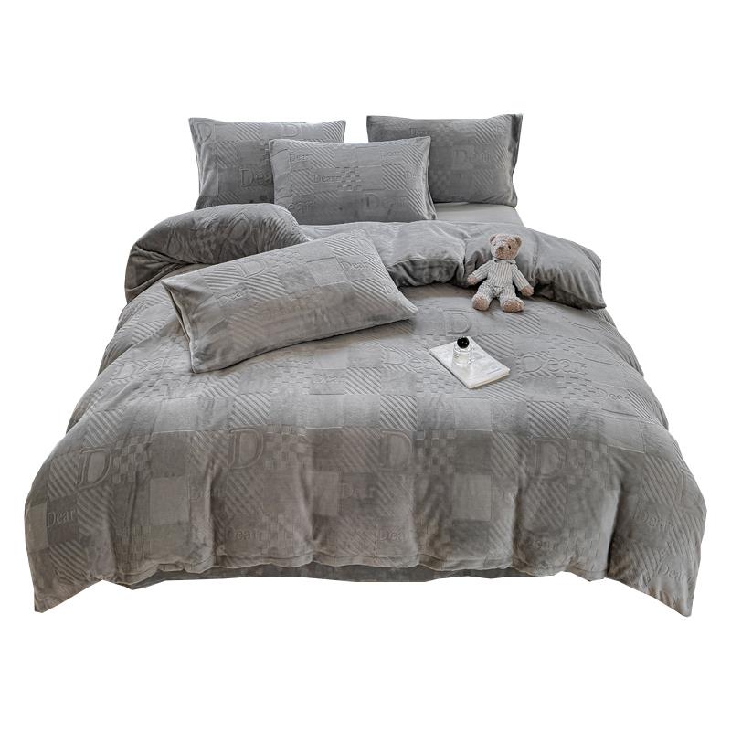 2024新款加厚牛奶绒被套单件a类150x200双面法兰绒珊瑚绒被罩冬季 - 图3