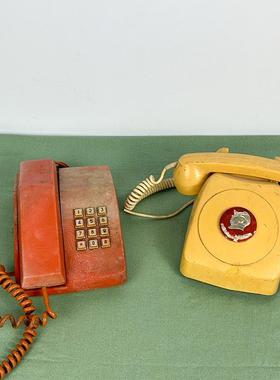 民俗怀旧老物件老式电话手摇电话机座机拨盘电话展览民宿装饰摆件