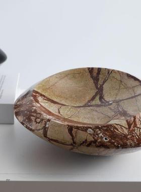 Wabi-Sabi风格现代简约大理石水果盘水果盘桌面收纳托盘装饰实用