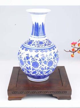 黑檀实木回纹底座财神爷客厅摆件工艺品盆景花瓶茶具佛像木质托