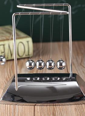 直销新款z字形状电镀牛顿摆球 镜面金属撞撞球碰珠 物理能量守恒