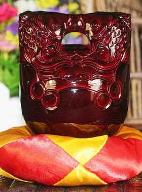 直销新款佛堂用品法器敲击乐器塑料木鱼送垫子槌子404