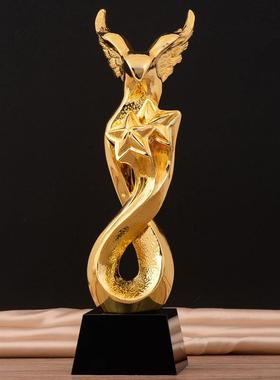 直销新款金属奖杯定制公司年会颁奖奖杯比赛奖励奖杯可刻字树脂工