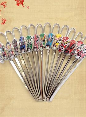 京剧脸谱书签金属古典中国风礼品书签老外特色工艺品出国礼物铁艺