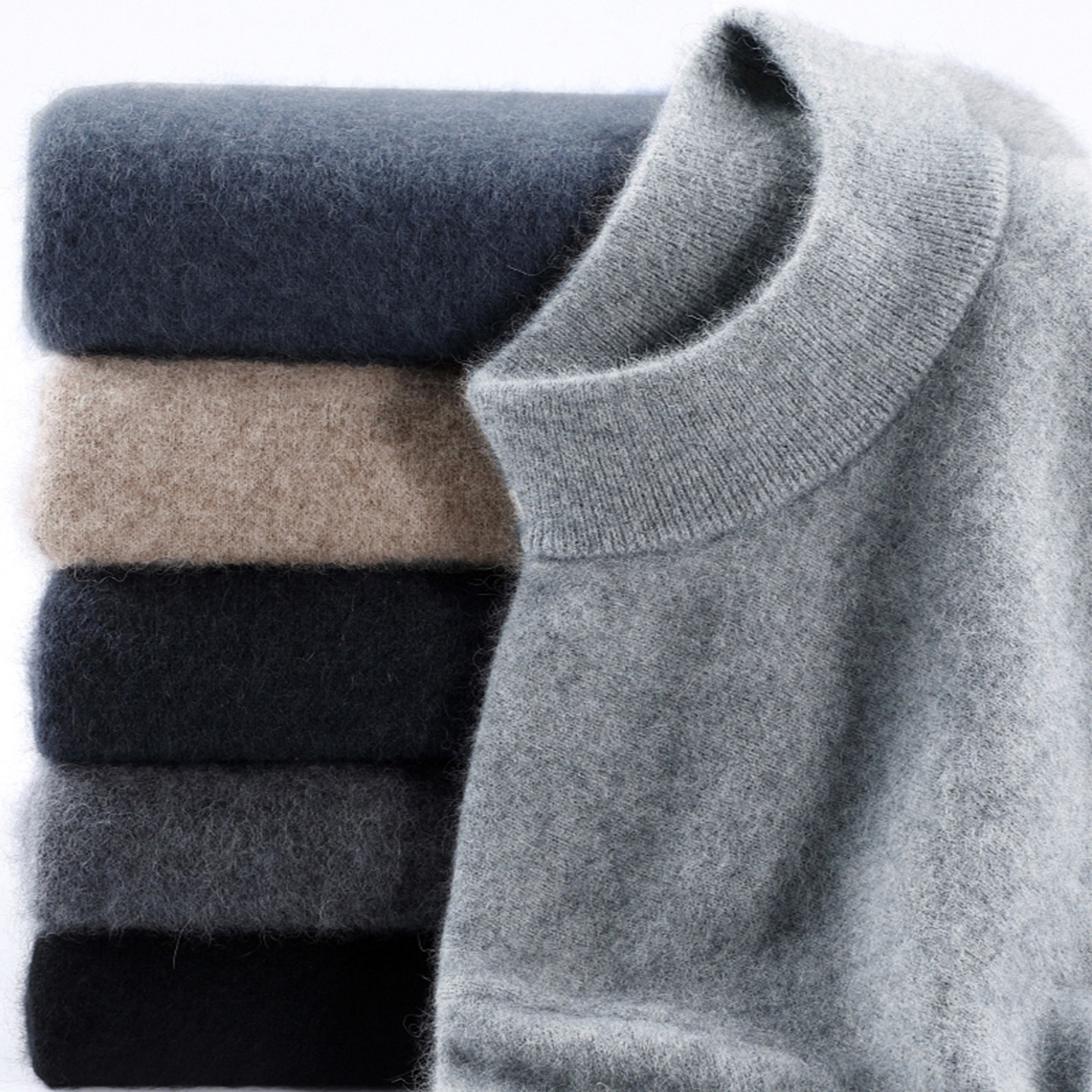 100%羊毛衫男款奥莱保罗毛衣2025新款冬季半高领针织衫中青年男潮